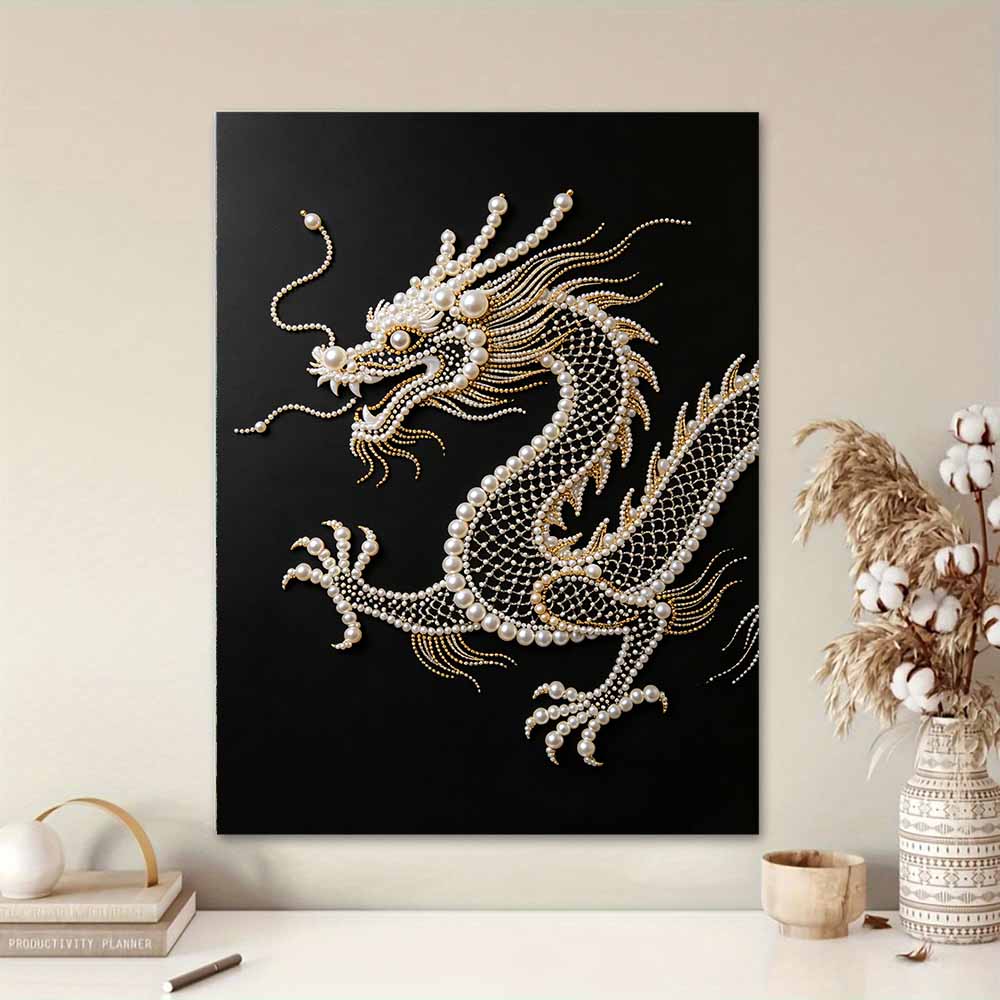 5D DIY Pearl Diamond Painting Kit Majestic Dragon Full Drill Embroidery Mosaic Art Home Wall Decor Gift