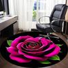 1pc Rose Office Round Rug, Carpet for Office, Gaming, Lightweight Round Floor Mat yy260205026