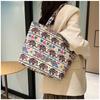 2025 Neue Mode Chinesischer Ethno-Stil Damen Schultertasche Hochwertige Canvas Tragetasche Damen Große Kapazität Einfach Bedruckt Vielseitige Clutch Handtaschen