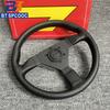 Italy Style v2 12.5inch 13inch 320mm Real Leather Car Steering Wheel JDM Racing Sport Drift Steering Wheel For Logo