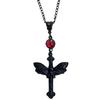 Gothic Punk Cross Butterfly Necklace With Alloy Pendant For Women