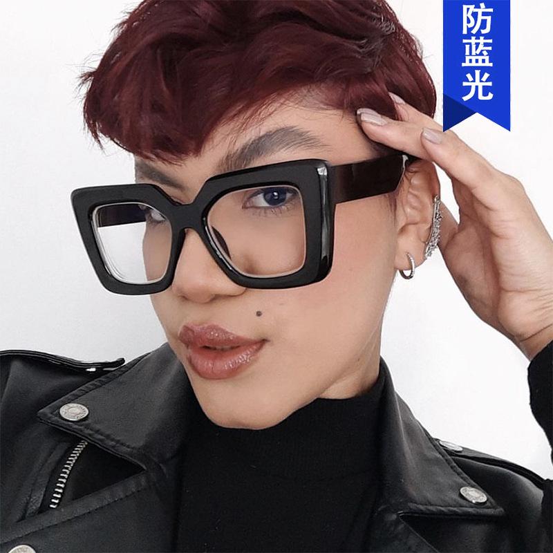 Square simple flat mirror women's new glasses frame fashion Internet celebrity ins anti-blue glasses frame