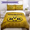 Borussia Dortmund Adınızı Özelleştirin Nevresim Takımı Nefes Alabilen Yorgan Kılıfı Yastık Kılıflı Ev Dekorasyonu Doğum Günü Hediyesi