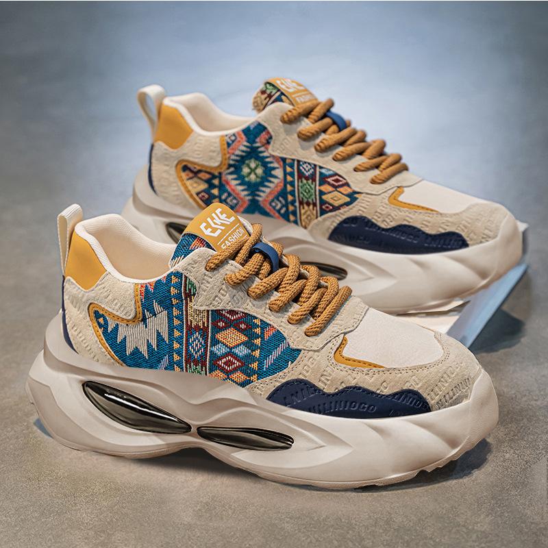 2025 Men's Platform Shoes New Fashion Heightening Casual Shoes Comfortable Shock Absorption Non-slip Sneakers Tenis Masculino