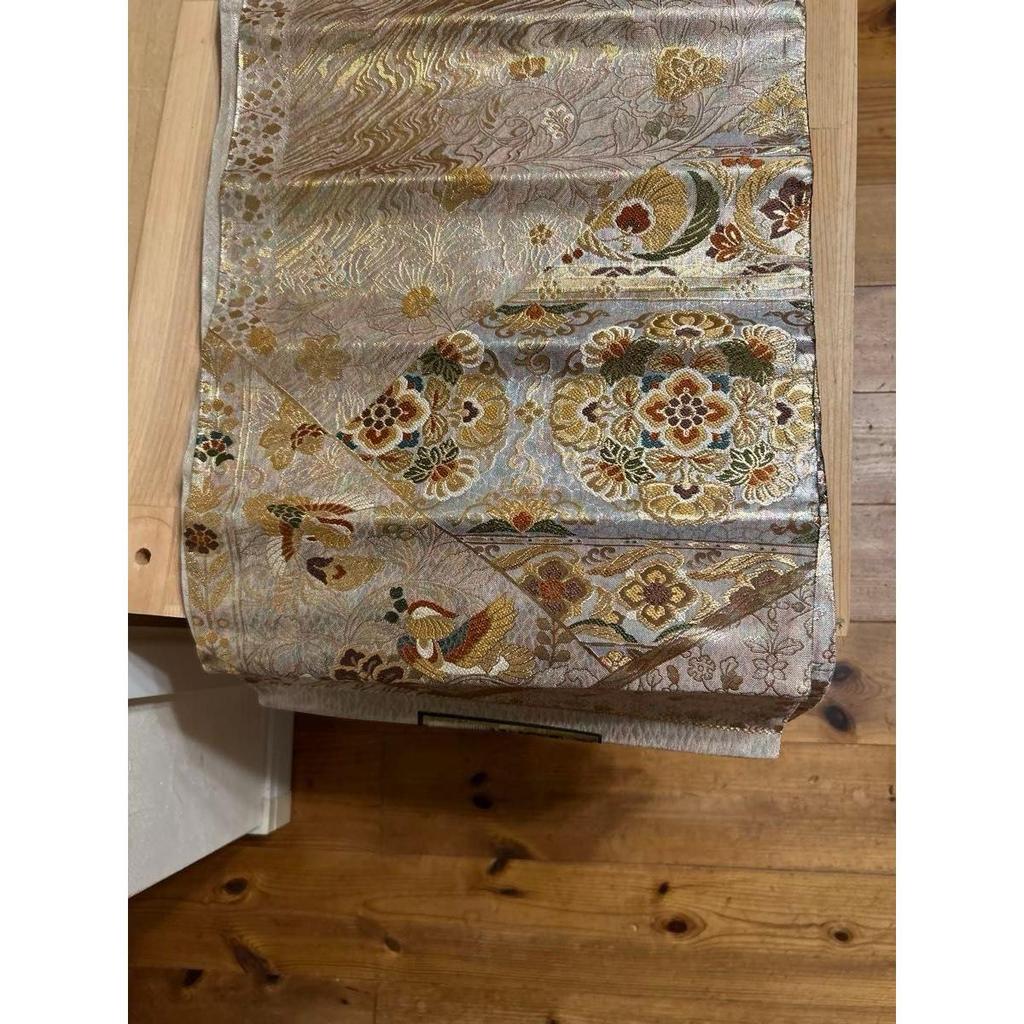 Used Fukuro obi, pure silk, Nishijin-ori, Obi Kokoro Bihin, Sarasa