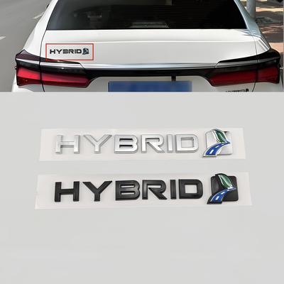 1PC 3D ABS HYBRID Logo Badge Sticker Rear Trunk Emblem Decal High-Quality Automotive Accessories