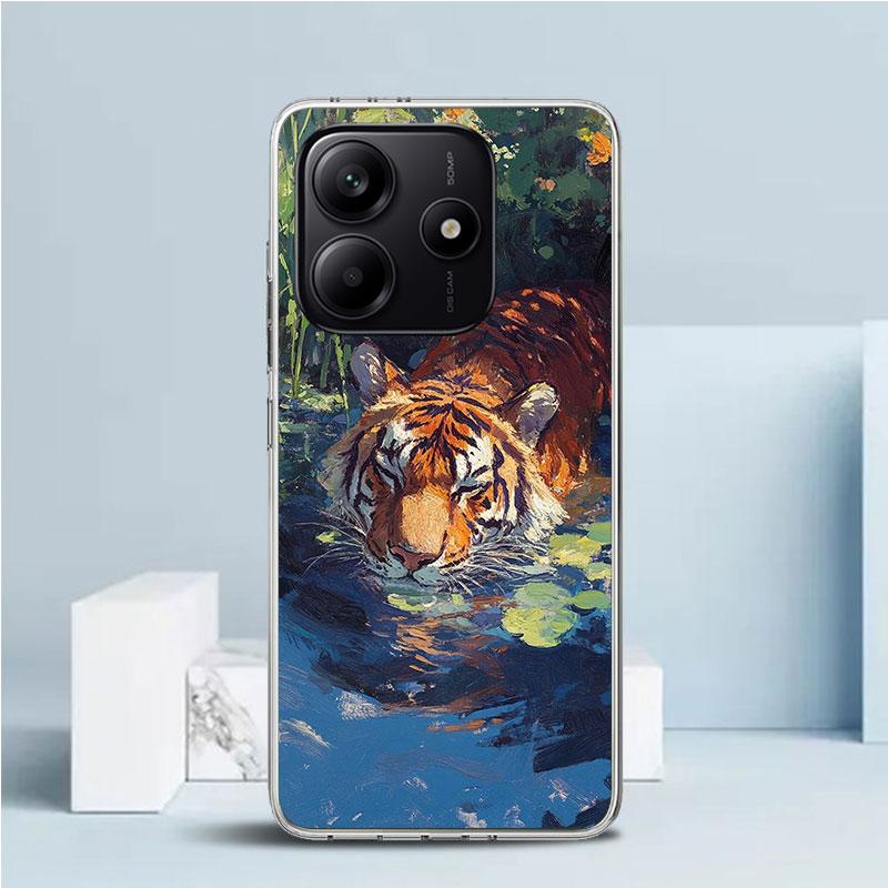 

Superior Tiger Pattern Art Soft Cover for Xiaomi Redmi Note 15 14 13 12 Pro Plus Phone Case 14S 11S 11T 11E 10S 10 4G Pattern Sh Redmi Note 15 4G