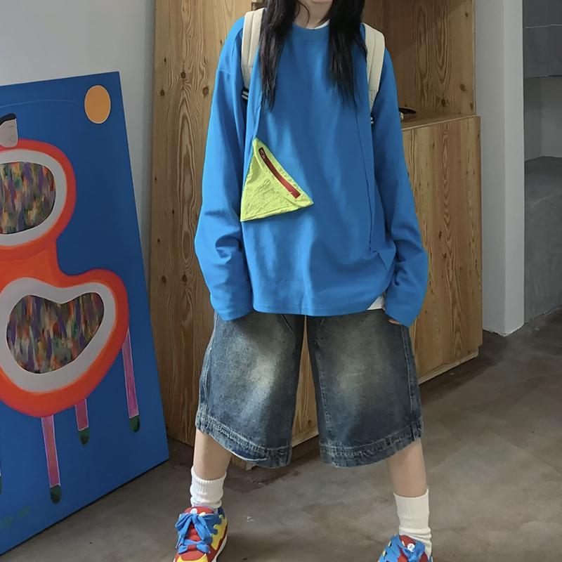 Vintage Baggy Jeansshorts Damen Gewaschen Weites Bein Caprihosen Lässige Barrel Jeans Denimshorts Herren Übergröße