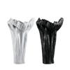 Resin Vase Irregular Shape Flowers Black and White Flower Vase Resin Handicraft Ornaments Flower Arrangement Accessories