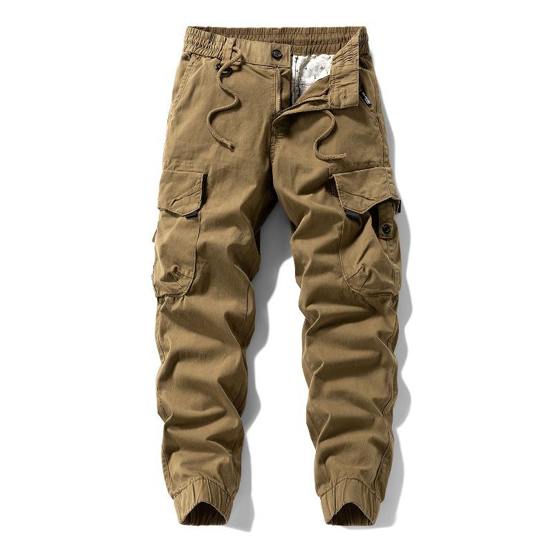 Men's Autumn and Winter Retro Overalls, Green Fashion Trendy Brand Loose Leggings, Sports and Leisure Pure Cotton Trousers