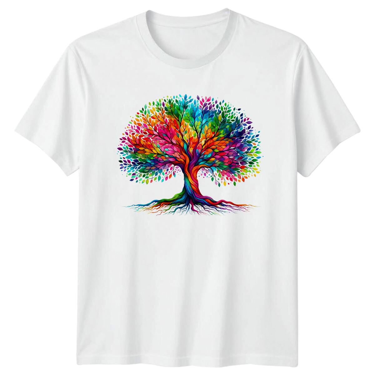 Colorful Tree Of Life T-Shirt Yoga Fitness Graphic Design XXXL