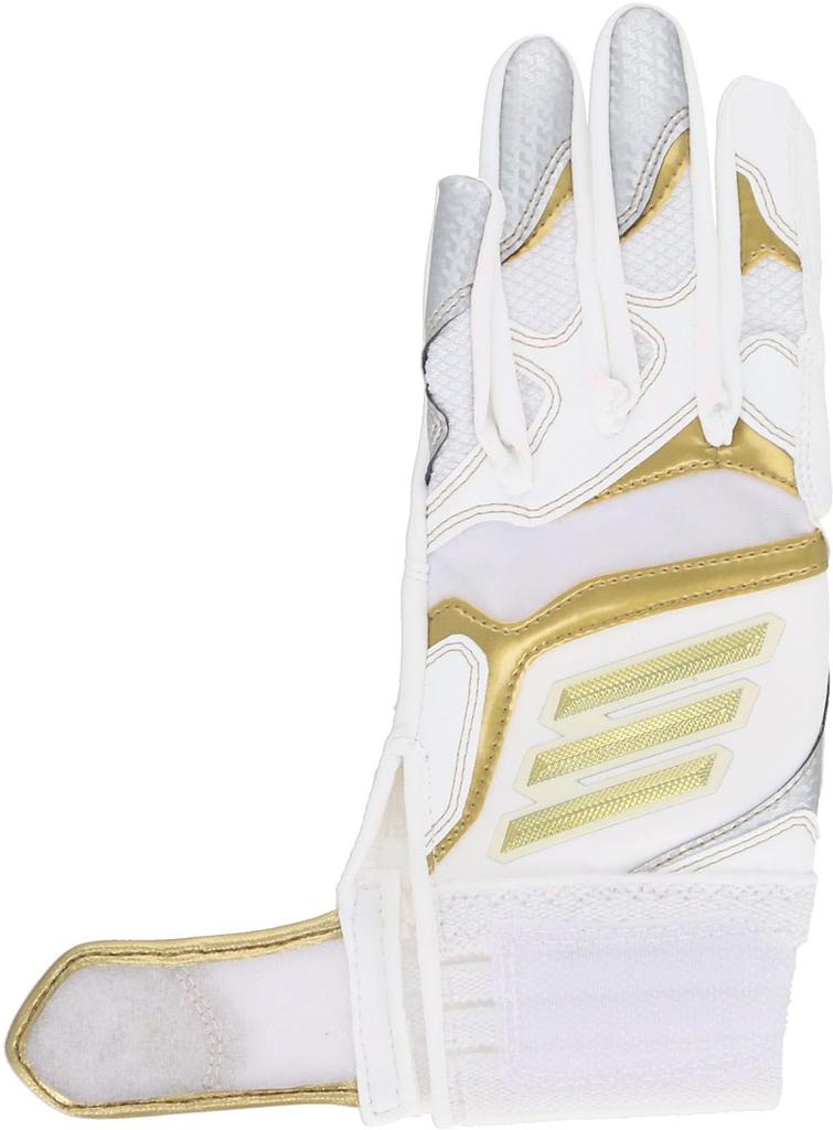 adidas Baseball Batting JM LBG904 Gloves, 51, Junior, White/Gold (1182),