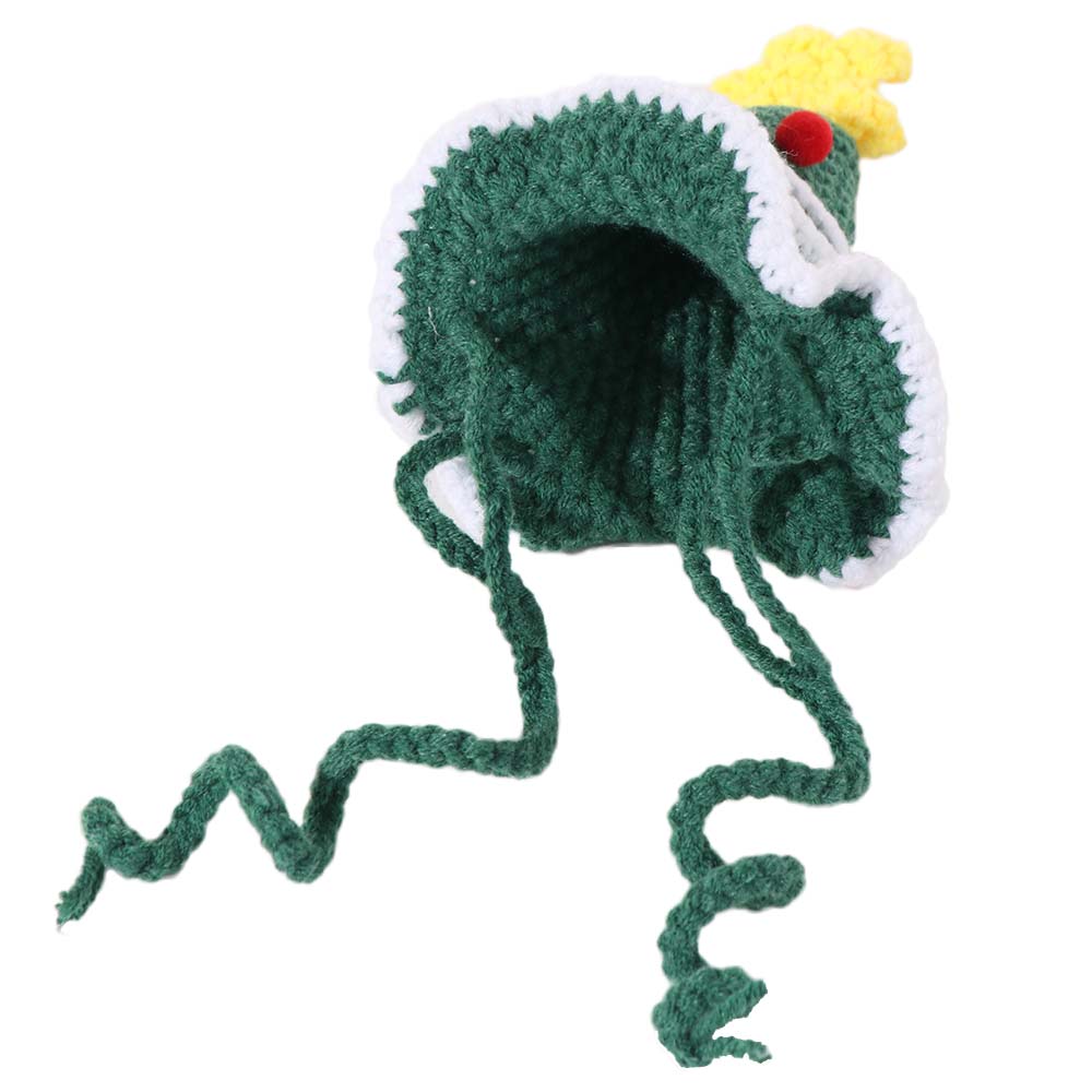 Cute Cat Knitted Hat Comfortable Dog Christmas Tree Hat Pet Accessories Dog Headwear Party
