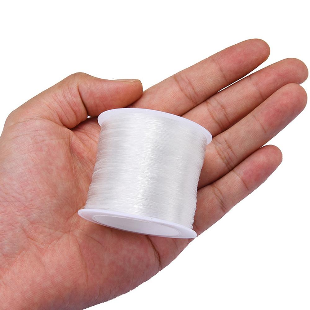 Cordón de Cristal Elástico Fuerte de 100m Hilo para Abalorios Fabricación de Joyería DIY Collar Pulsera Cordón Elástico Grosor 0.5-1mm