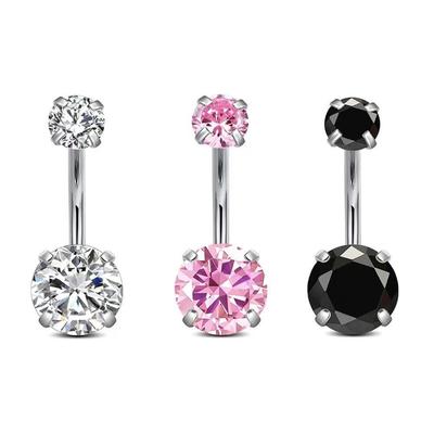 G23 Titanium Alloy Double-Prong Belly Button Ring 