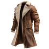 European Men's Retro Brown Suede Long Coat - Autumn/Winter Warm Jacket