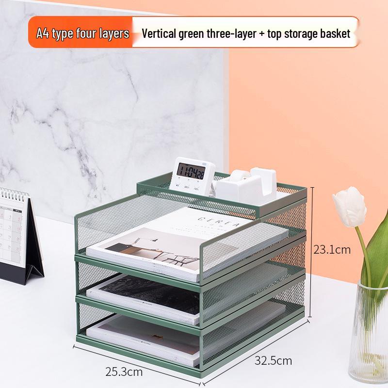 A3A4 Metal File Holder & Multi-layer Office Storage Rack