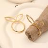 Pack of 6 Cute Napkin Rings Easters Ear Shape Napkin Holder Metal Napkin Jewelry Sophisticated Platings Accessorys