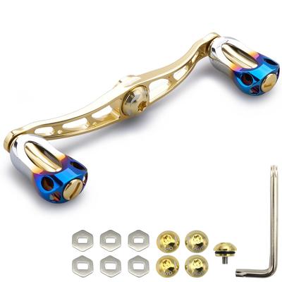 HEIGHTEN Reel Handle with 22mm Compatible with and Abu Garcia Baitcasting Aurora Series 88/90/115mm Knob, Shimano, Daiwa, Reels, (115mm - Gold)