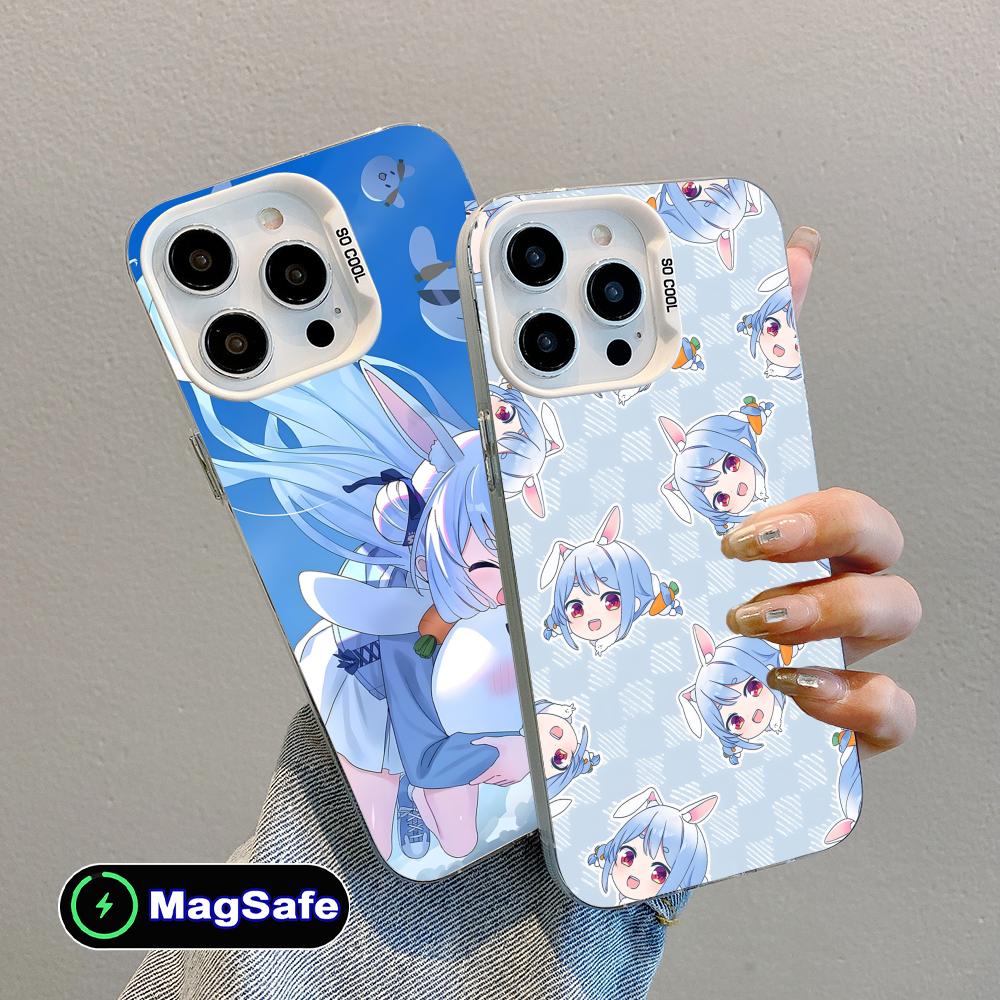Holo Usada Pekora White Translucent MagSafe Mobile Phone Case for iPhone 17 16 15 14 13 12 11 X XR XS Air Pro Max Plus Cover