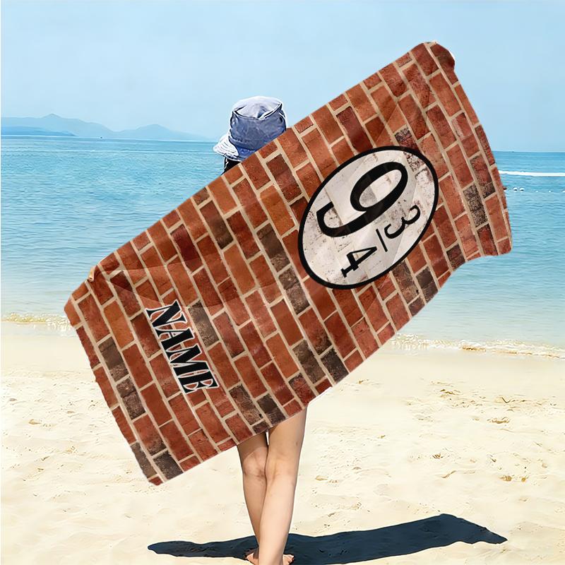Personalized Hufflepuff Pride Crest Beach Towel Microfiber Beach Towel Thin Absorbent for Beach Swimming Yoga Bath Sports. 0910376