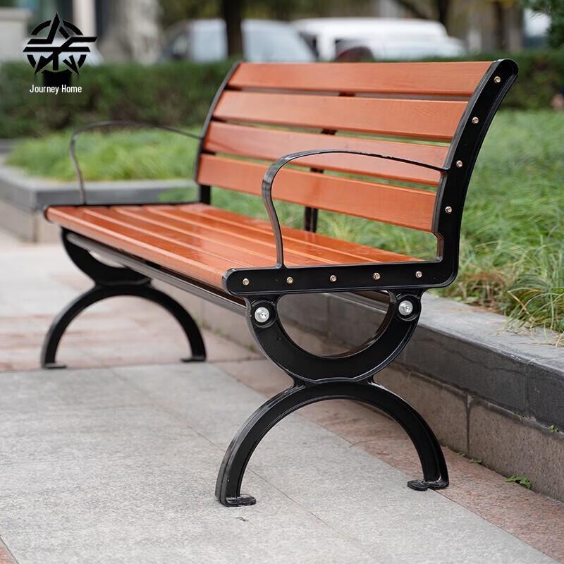 1.2M Solid Wood Outdoor Park Bench with Backrest