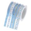Nastro abbronzante con piedini di neonato, confezione regalo per compleanno, nastro con lettera, 5 rotoli (5 metri ciascuno)