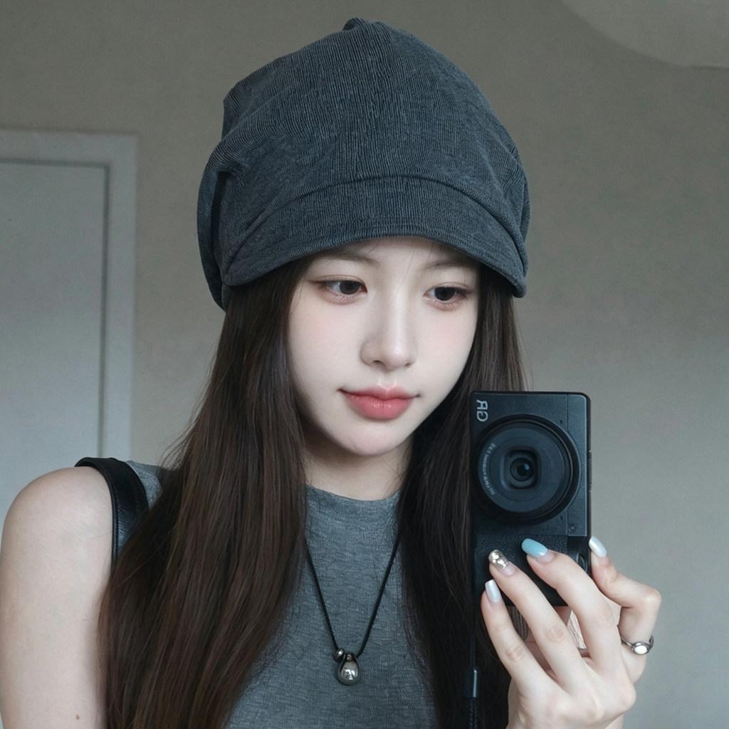 Summer Style Breathable Cotton Short Brim Cap With Sun Protection For Women