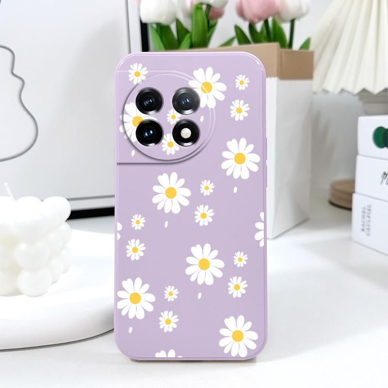 Daisy Petals Phone Case For Oneplus 13 13R 12 12R 11 11R 10 10R 10T 9R 9RT 9 8T 8 7 7T Pro 5G Liquid Silicone Cover