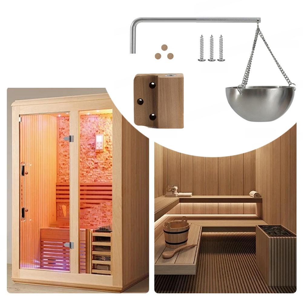 1 шт. Ароматерапевтическая чаша Сауна Ароматерапевтическая чаша Подставка для масляной чашки с поворотным рычагом Деревянные крышки на винтах Аксессуары для сауны China Mainland