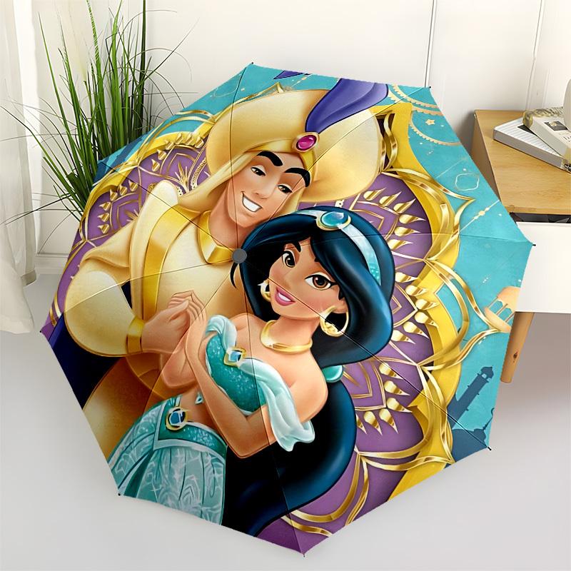 

Aladdin, Jasmine Themed Automatic Opening and Closing Umbrella, Brightly Colored 8-rib Portable Umbrella, Suitable for Men and Women, A Perf
