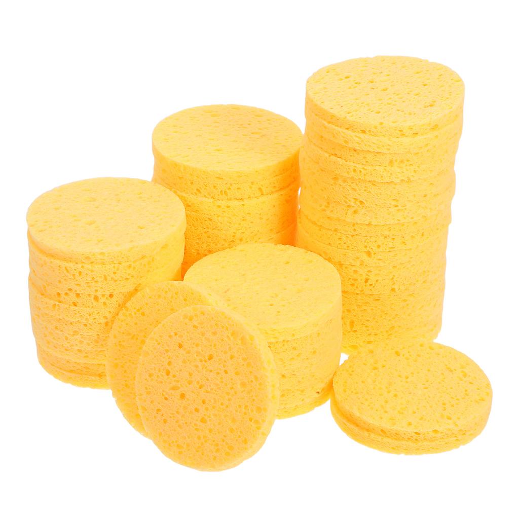 50Pcs Facial Sponge Natural Wood Pulp Soft Skin Friendly Cleansing Sponge Makeup Remover Puff Deep Face Care Tool
