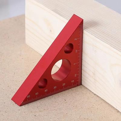1pc Esquadro Ruler Aluminum Alloy 45/90 Degree Frosted Right Angle Gauge Woodworking Tool Angle Ruler