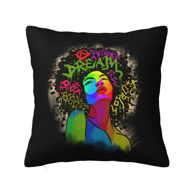 Custom Nordic Own Your Afro Sofa Cushion Cover Soft Abstract African Women Throw Pillow Case Home Decorative