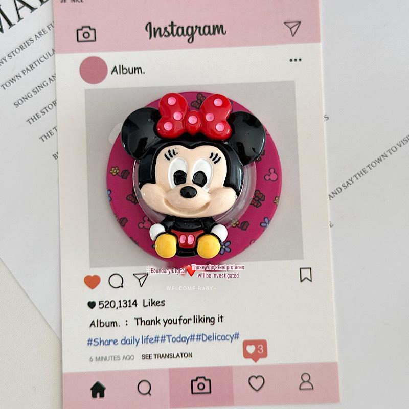 Cartoon Cute Retractable Magnetic Phone Holder with Strong Suction and Rotatable Stand