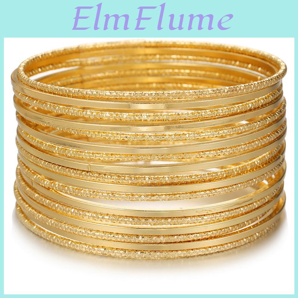 European Style Metal Bangle Set With Geometric Design For Womens Fashion Accessories