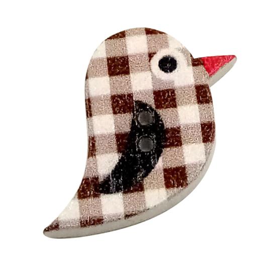 100 pezzi di uccelli in legno, colori casuali, misti, carini, decorativi, da cucire, 2 fori, bottoni
