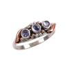 Natural Tanzanite Gemstone 925 Solid Silver Jewelry Ring Two Tone Size 8 c4W39