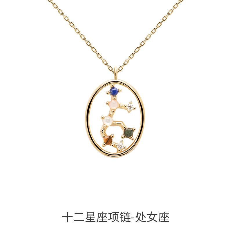 New 925 Sterling Silver 12 Constellation Necklace Personality Charm Fashion Style Pendant Choker for Women Fine Jewelry
