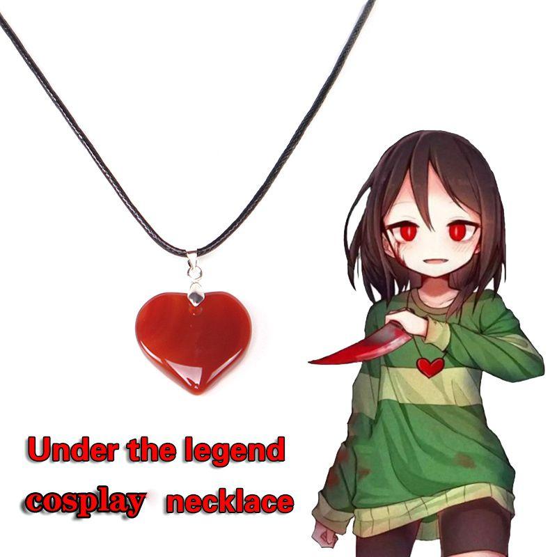 Love Undertale Chara Cosplay Necklace Heart Cosp Pendant Diameter Periphera Game