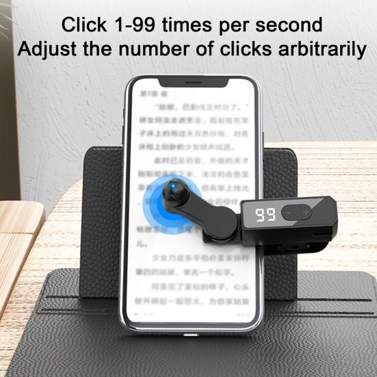 Digital LED Display Auto Clicker Type-C Screen Touch Tapper 108 Gears Silent Finger Clicking Simulator for Video Live Page Turning
