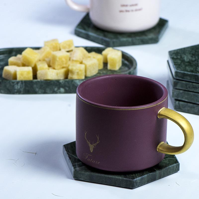 Nordic Marble Insulated Coaster – Round/Square Heat-Proof Cup Holder & Photo Prop.