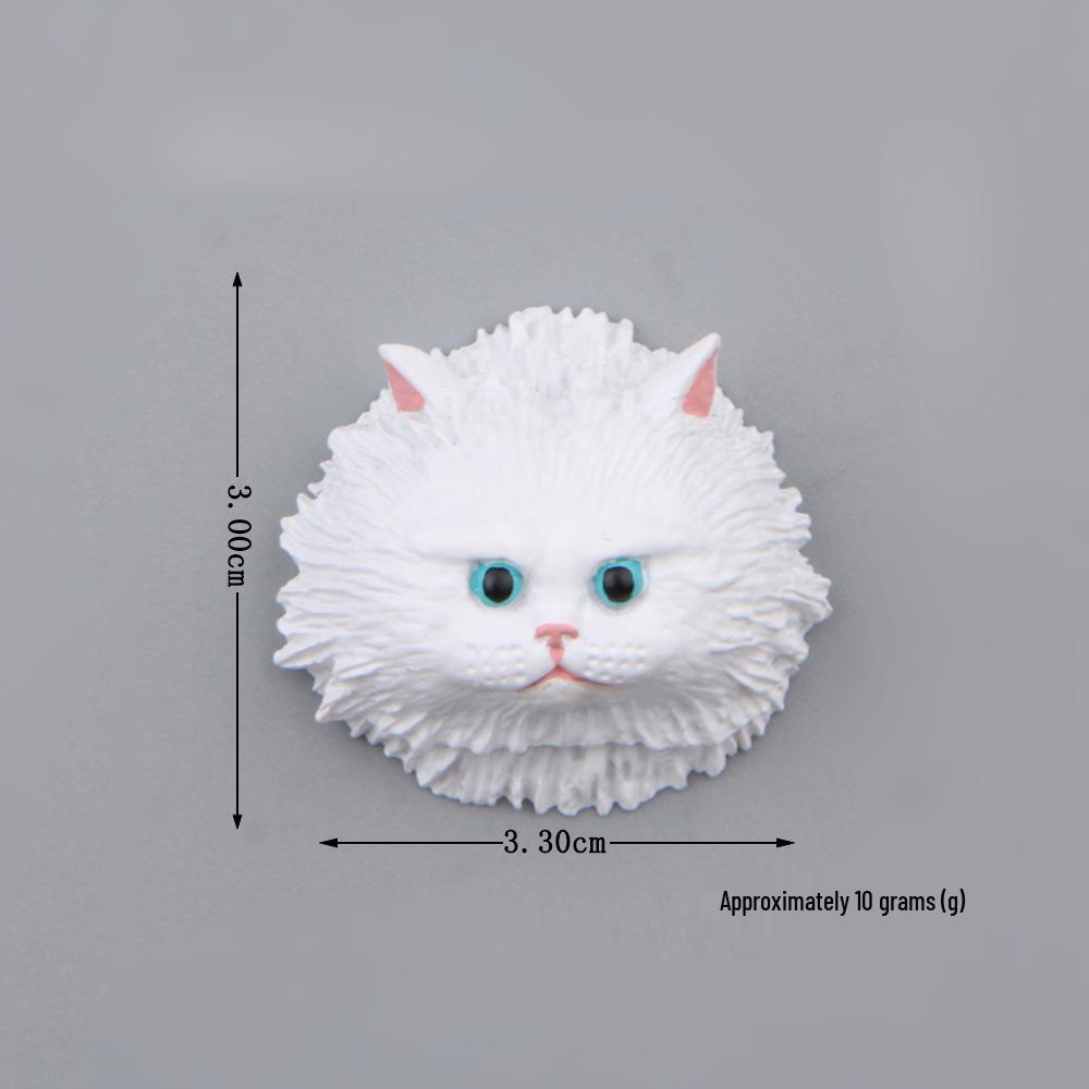 Cute Cat Head Magnetic Refrigerator Stickers - 6 Warm Colors, Japanese/Korean Inspired, Iron-Absorbing Magnets