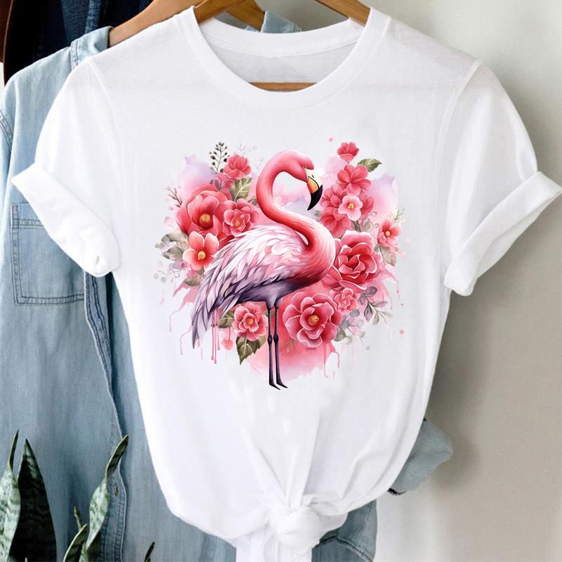 

(Asian Size) T Shirt Clothing Lady o-neck style cute lovely Short Sleeve T-shirts Printed Female Top Casual Fashion Women Graphic Tee S