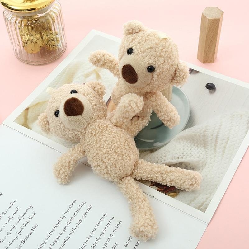 8in Stuffed for Doll Mini Bear Toy Soft Plush Toy Room Decoration Emotion Appease for Baby Girls Office Ornament Car Dec