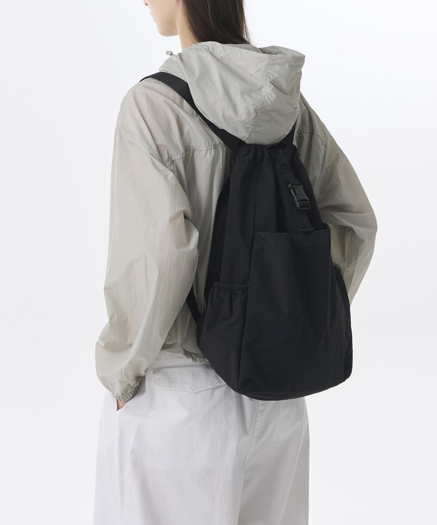 Musinsa Standard Ripstop One Buckle Drawstring Backpack [Black]