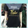 Bride Tribe Letter Print Short Sleeve T Shirt For Women Breathable Fashion Casual Wear