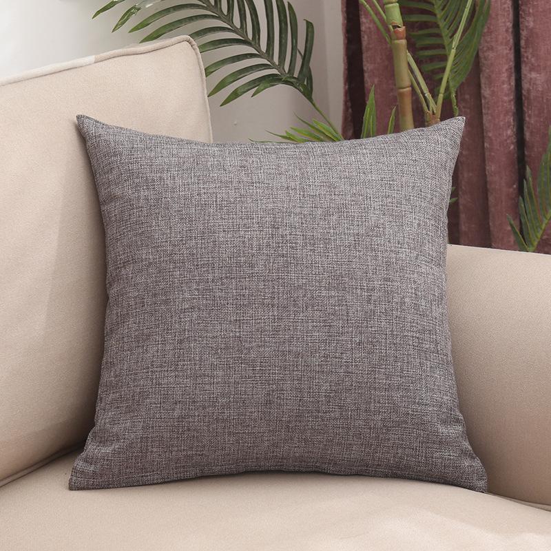 Simple Solid Color Pillow Linen Home Pillow Case Sofa Cushion