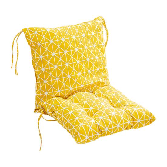 High Back Chair Cushion Geometric Print Rocking Chair Cushion Seat And Back Cushion with Straps for Outdoor Patio Chair