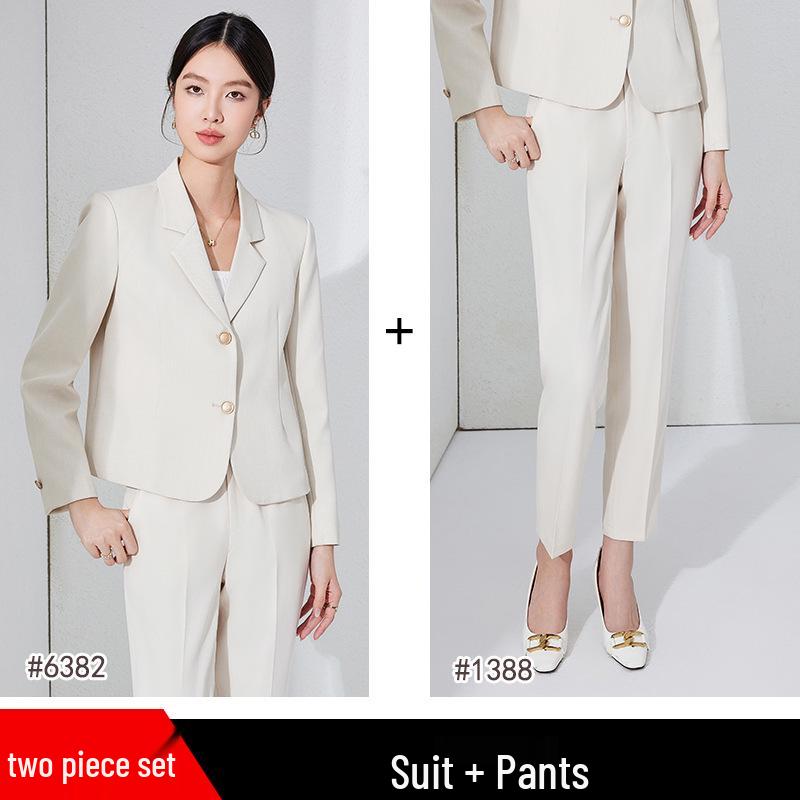Petite Women's White Short Suit Set: High-End Casual Blazer Jacket for Spring/Autumn 2025
